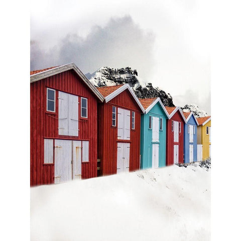 Mountain Range White Modern Wood Framed Art Print by Phillip, Jamie