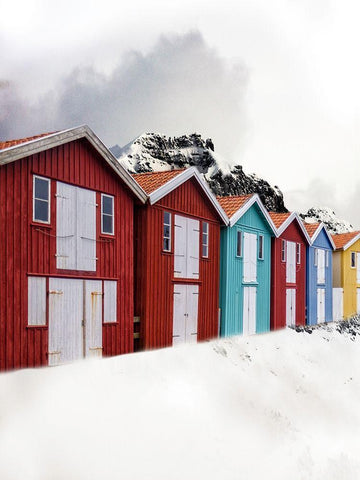 Mountain Range Black Ornate Wood Framed Art Print with Double Matting by Phillip, Jamie