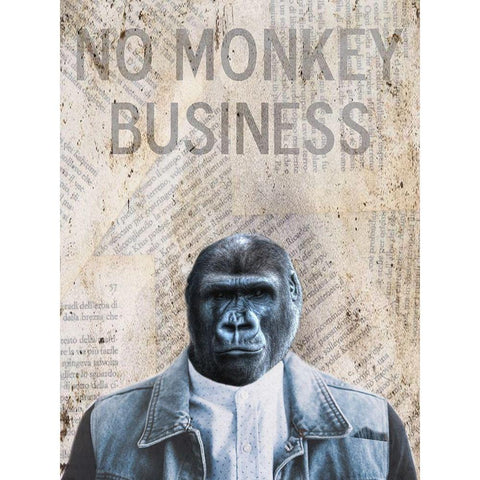 Monkey Business Black Modern Wood Framed Art Print with Double Matting by Phillip, Jamie