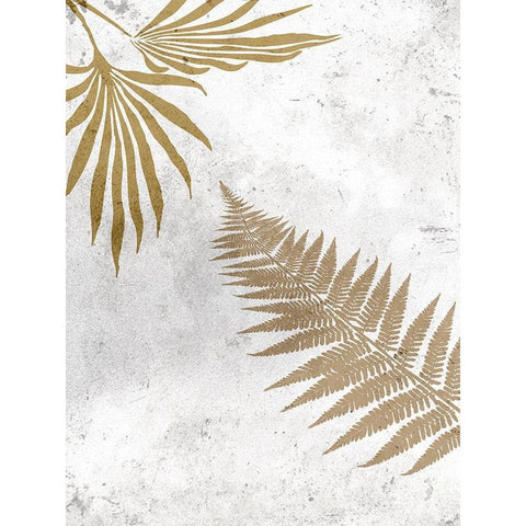 Gold Fern Black Modern Wood Framed Art Print with Double Matting by Phillip, Jamie