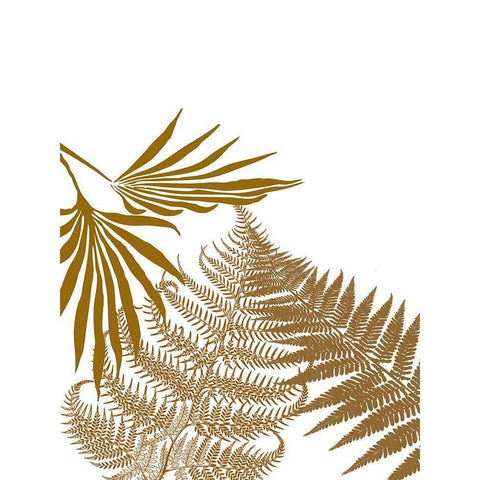 Gold Fern 2 Gold Ornate Wood Framed Art Print with Double Matting by Phillip, Jamie