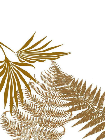 Gold Fern 2 Black Ornate Wood Framed Art Print with Double Matting by Phillip, Jamie