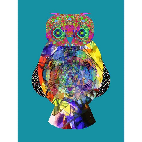 Owl Black Modern Wood Framed Art Print with Double Matting by Phillip, Jamie