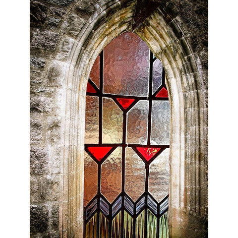 Stained Glass White Modern Wood Framed Art Print by Phillip, Jamie