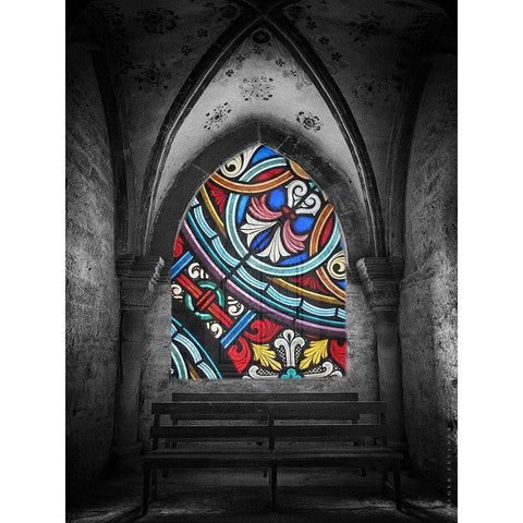 Church Black Modern Wood Framed Art Print with Double Matting by Phillip, Jamie