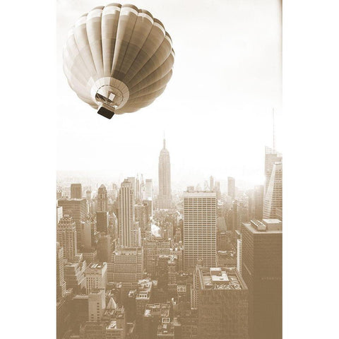 Fly By New York Black Modern Wood Framed Art Print with Double Matting by Phillip, Jamie