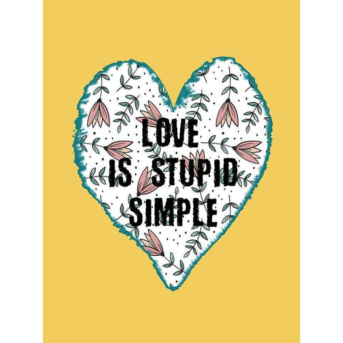 Stupid Love Black Modern Wood Framed Art Print with Double Matting by Phillip, Jamie