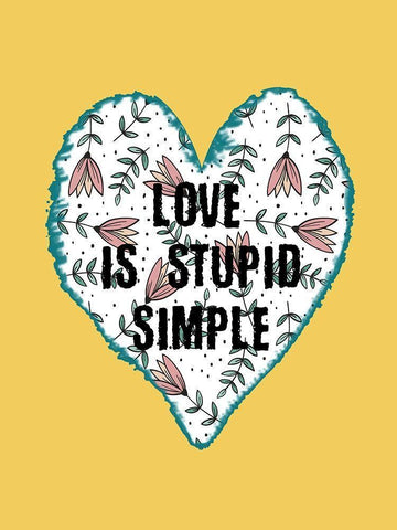 Stupid Love Black Ornate Wood Framed Art Print with Double Matting by Phillip, Jamie