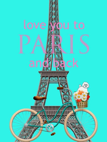 Paris Love Black Ornate Wood Framed Art Print with Double Matting by Phillip, Jamie