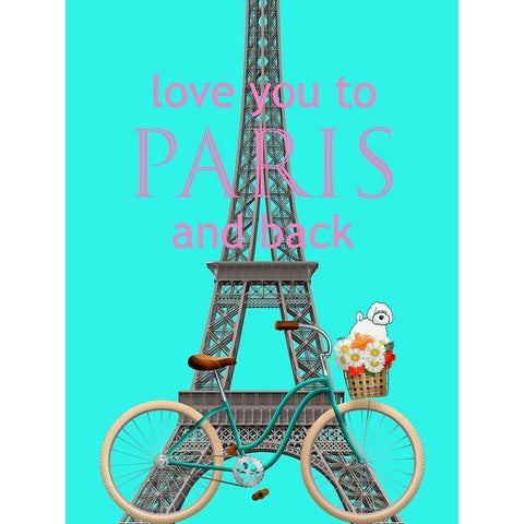 Paris Love Black Modern Wood Framed Art Print with Double Matting by Phillip, Jamie