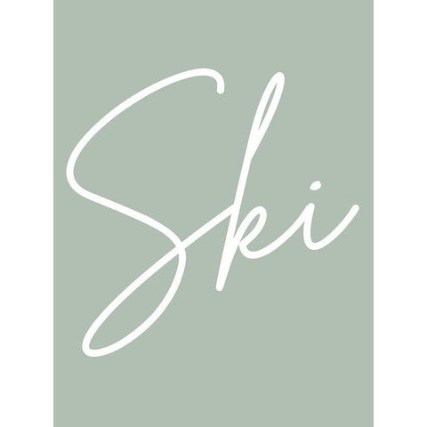 Ski White Modern Wood Framed Art Print by Phillip, Jamie