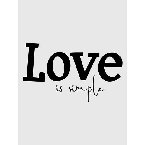 Love is Simple Black Modern Wood Framed Art Print with Double Matting by Phillip, Jamie