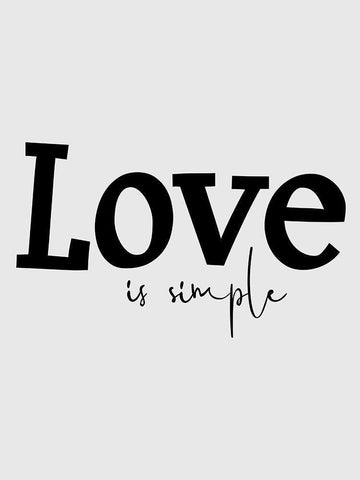 Love is Simple Black Ornate Wood Framed Art Print with Double Matting by Phillip, Jamie