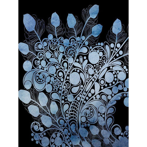 Peacock Feathers 1 Black Modern Wood Framed Art Print by Phillip, Jamie