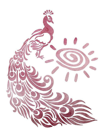 Peacock Style 2 Black Ornate Wood Framed Art Print with Double Matting by Phillip, Jamie