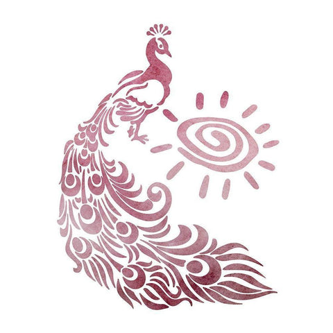 Peacock Style 2 Black Modern Wood Framed Art Print by Phillip, Jamie