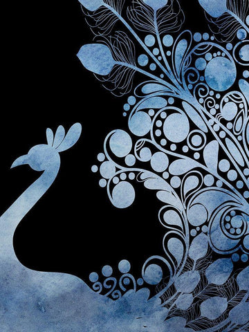 Peacock Tail 3 White Modern Wood Framed Art Print with Double Matting by Phillip, Jamie