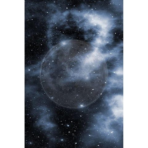 Blue Moon Black Modern Wood Framed Art Print with Double Matting by Phillip, Jamie