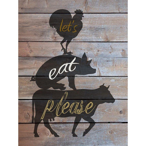 Meat Black Modern Wood Framed Art Print by Phillip, Jamie