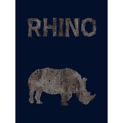 Rhino Black Modern Wood Framed Art Print with Double Matting by Phillip, Jamie