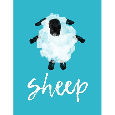 Sheep White Modern Wood Framed Art Print by Phillip, Jamie