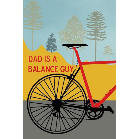 Dad Ride White Modern Wood Framed Art Print by Phillip, Jamie