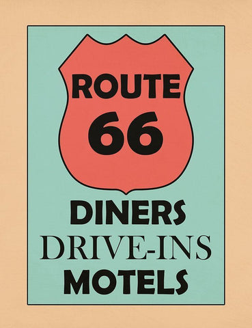 Route 66 Black Ornate Wood Framed Art Print with Double Matting by Phillip, Jamie