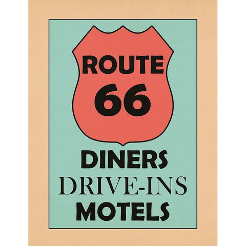 Route 66 White Modern Wood Framed Art Print by Phillip, Jamie