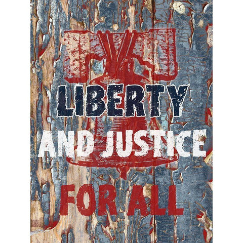 Liberty And Justice Black Modern Wood Framed Art Print with Double Matting by Phillip, Jamie