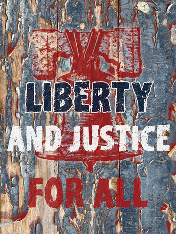 Liberty And Justice Black Ornate Wood Framed Art Print with Double Matting by Phillip, Jamie