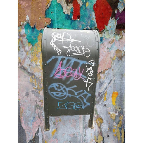 Graffiti 1 Black Modern Wood Framed Art Print with Double Matting by Phillip, Jamie