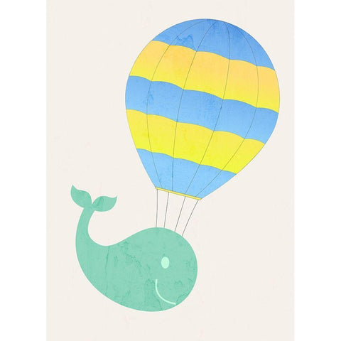 Flying Whale Black Modern Wood Framed Art Print with Double Matting by Phillip, Jamie