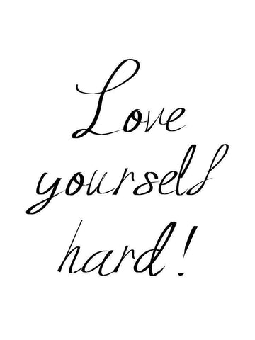 Love Yourself White Modern Wood Framed Art Print with Double Matting by Phillip, Jamie