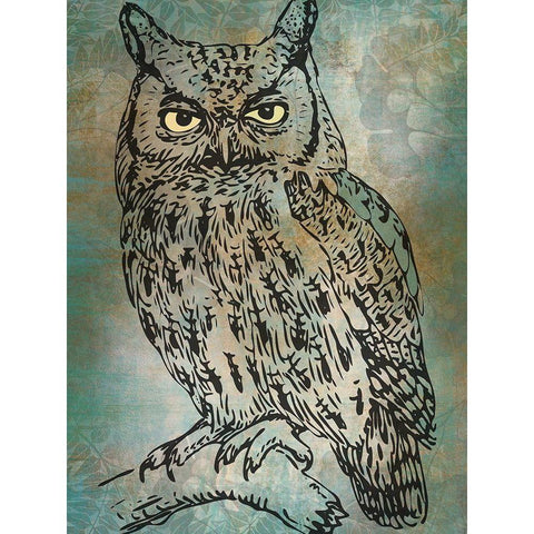 Mr. Owl White Modern Wood Framed Art Print by Phillip, Jamie