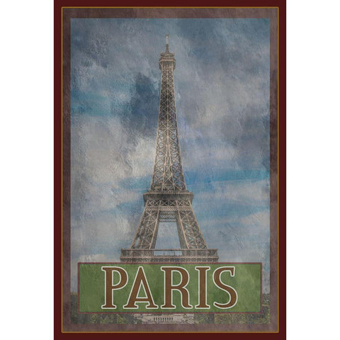 Paris Black Modern Wood Framed Art Print with Double Matting by Phillip, Jamie