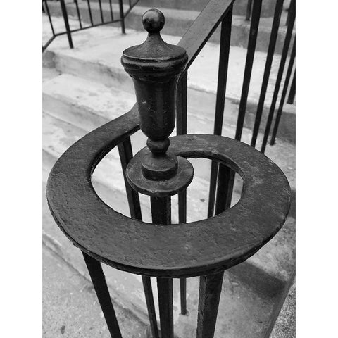 Railing 4 Black Modern Wood Framed Art Print with Double Matting by Phillip, Jamie