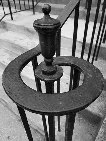 Railing 4 Black Ornate Wood Framed Art Print with Double Matting by Phillip, Jamie