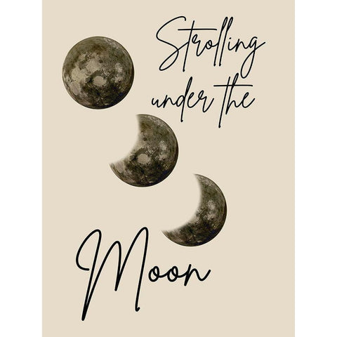 Moon Stroll Black Modern Wood Framed Art Print with Double Matting by Phillip, Jamie