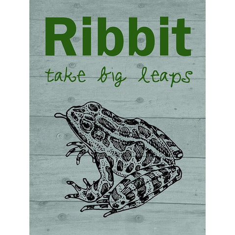 Ribbit Black Modern Wood Framed Art Print with Double Matting by Phillip, Jamie