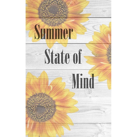 Summer  Sunflower White Modern Wood Framed Art Print by Phillip, Jamie