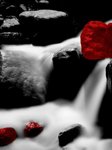 Red Rocks River 1 Black Ornate Wood Framed Art Print with Double Matting by Phillip, Jamie