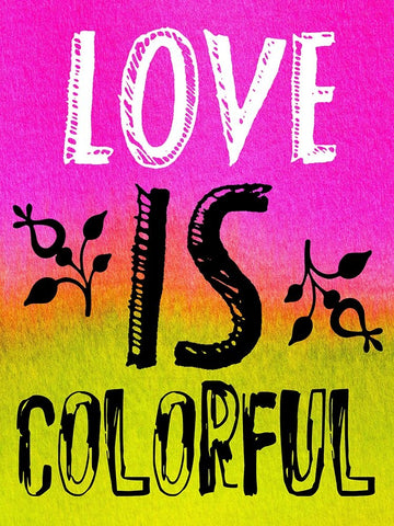 Colorful Love Black Modern Wood Framed Art Print by Phillip, Jamie