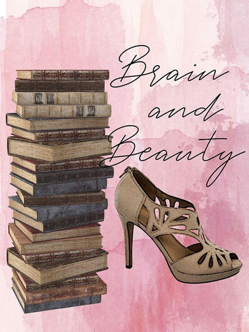 Brain And Beauty White Modern Wood Framed Art Print with Double Matting by Phillip, Jamie