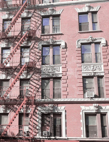 Town House White Modern Wood Framed Art Print with Double Matting by Phillip, Jamie