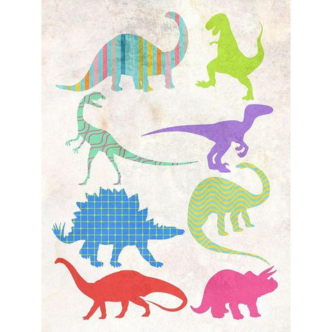 Dino Age White Modern Wood Framed Art Print by Phillip, Jamie