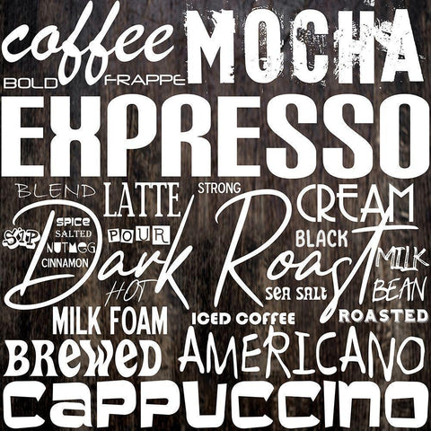 Coffee Language White Modern Wood Framed Art Print by Phillip, Jamie