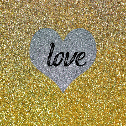 Love Gold 3 White Modern Wood Framed Art Print with Double Matting by Phillip, Jamie