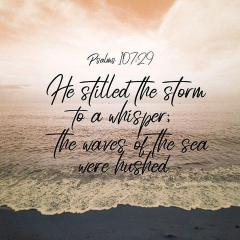 Psalms 107 29 Black Modern Wood Framed Art Print with Double Matting by Phillip, Jamie