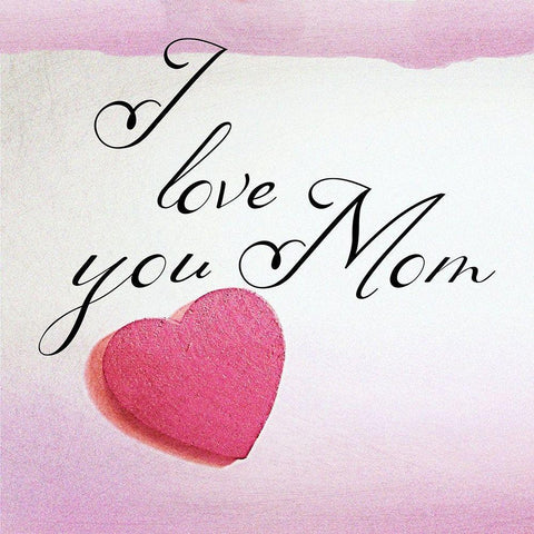 Love You Mom White Modern Wood Framed Art Print by Phillip, Jamie