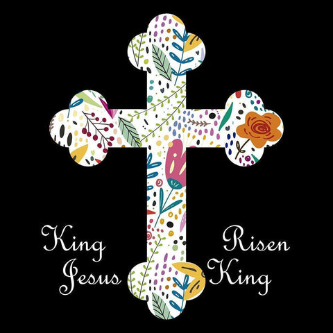 King Jesus Black Ornate Wood Framed Art Print with Double Matting by Phillip, Jamie